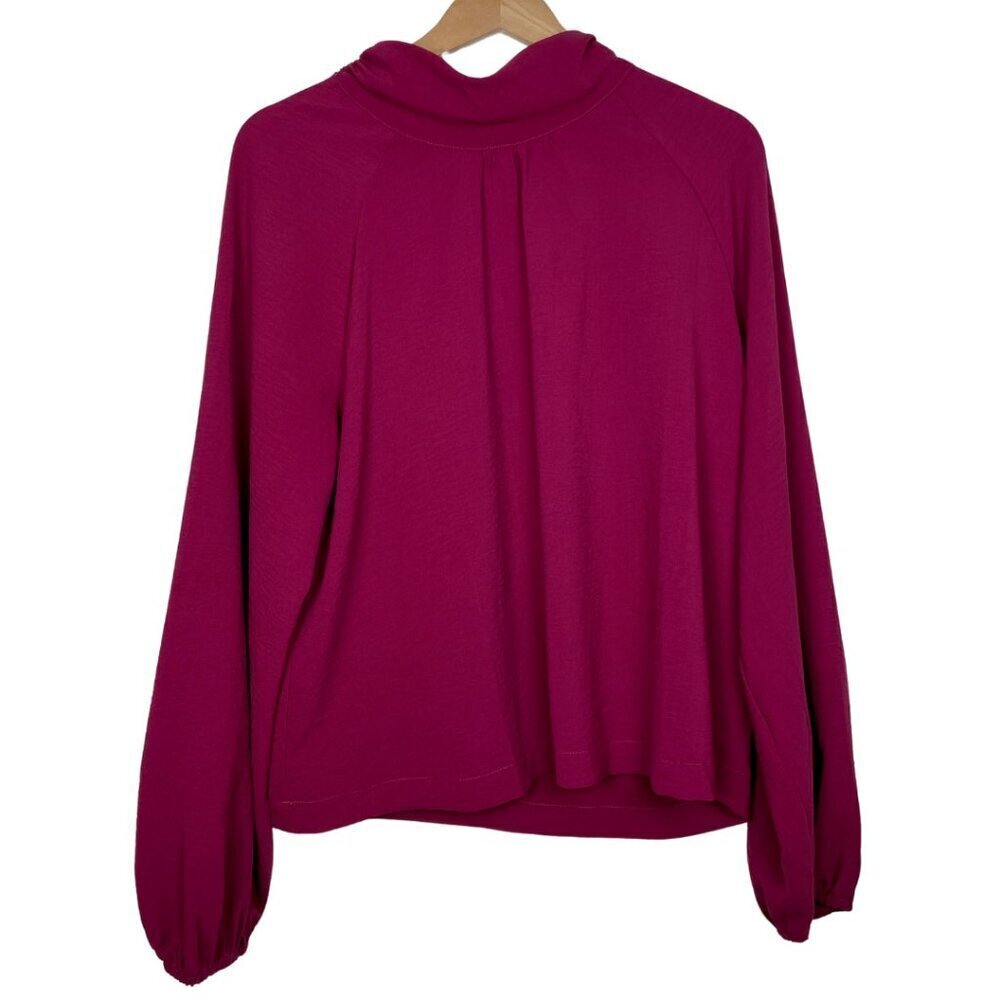 NWOT Evereve Devin Gathered Smocked Mockneck Blouse with Peasant Sleeve Size XL - Picture 3 of 10